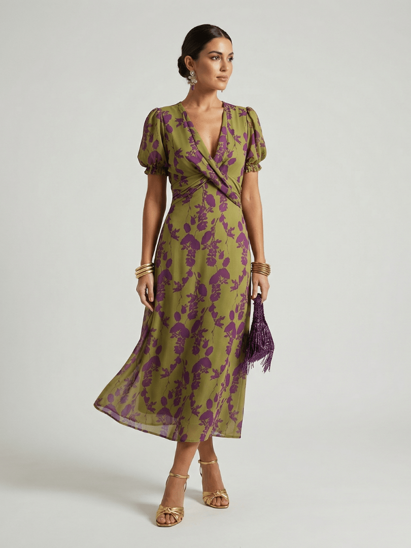 Virel | Vestido Midi Floral Holgado - SC