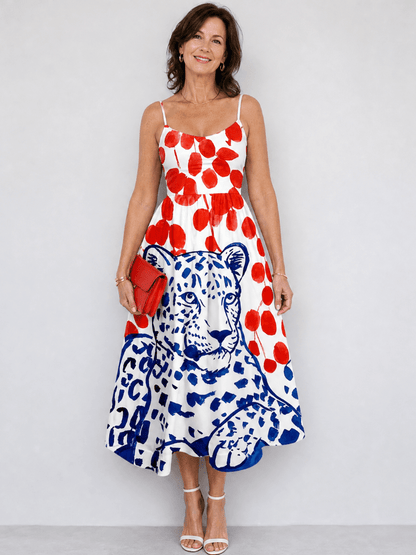 Zarelia | Vestido Midi con Estampado de Leopardo - SC