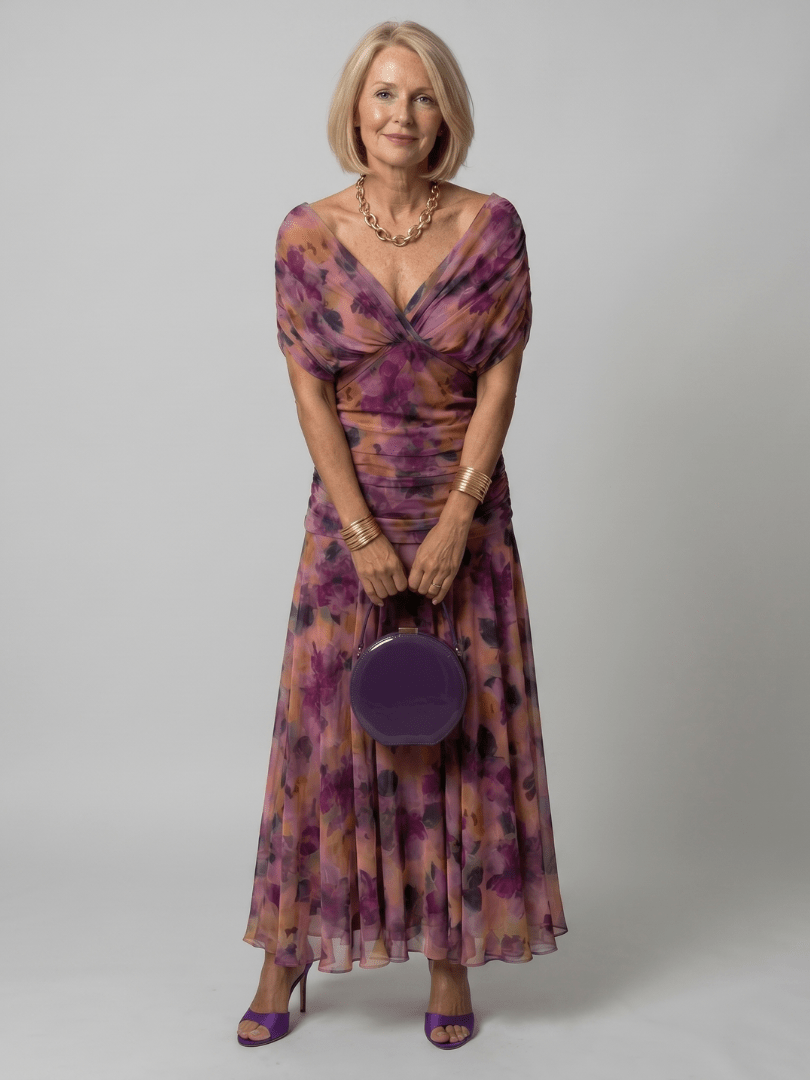 Calen | Vestido Midi Fluido con Hombros al Descubierto - SC