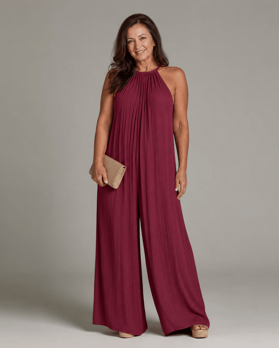 Sylvara | Enterizo de Pierna Ancha con Escote Halter - SC