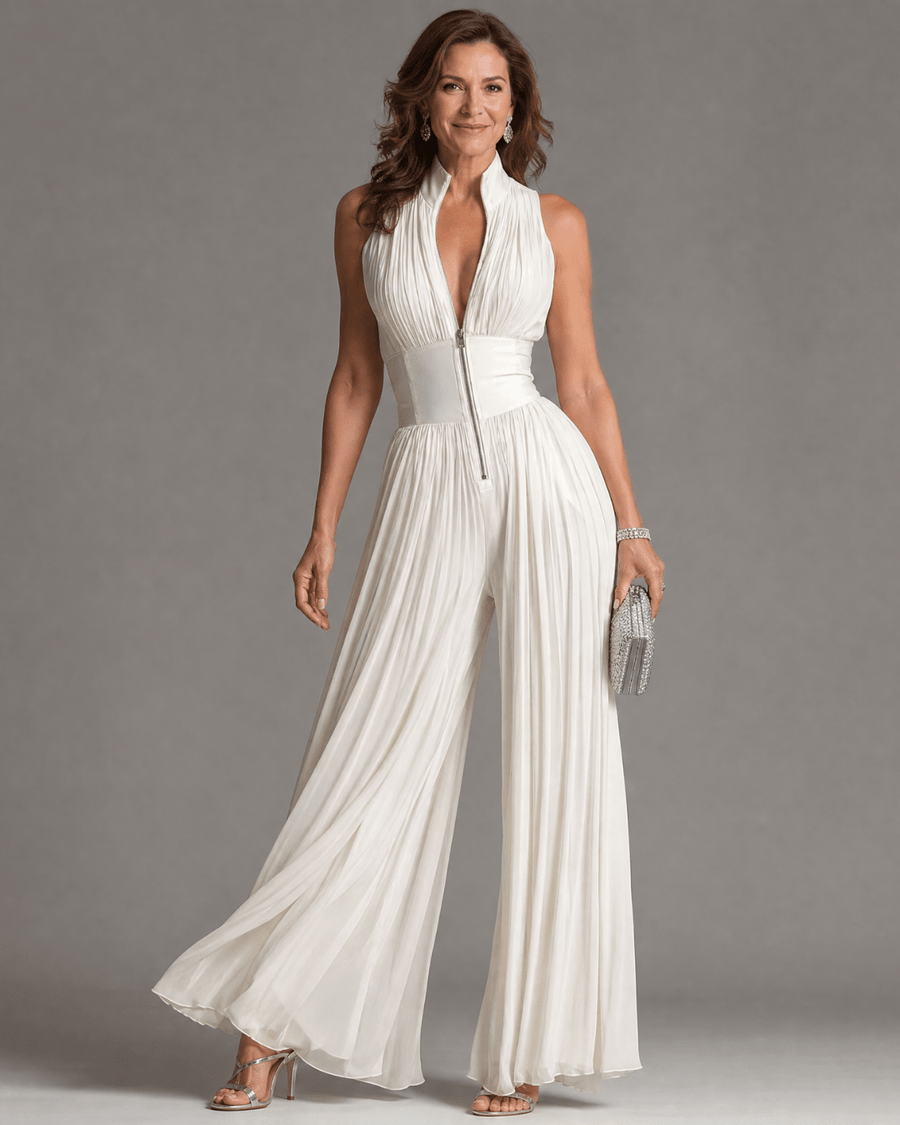 Zakira | Enterizo con Escote Halter y Pierna Ancha - SC