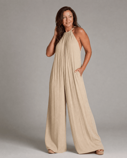Sylvara | Enterizo de Pierna Ancha con Escote Halter - SC
