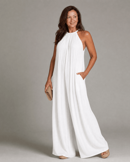 Sylvara | Enterizo de Pierna Ancha con Escote Halter - SC