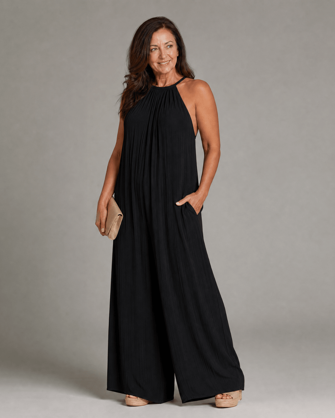 Sylvara | Enterizo de Pierna Ancha con Escote Halter - SC