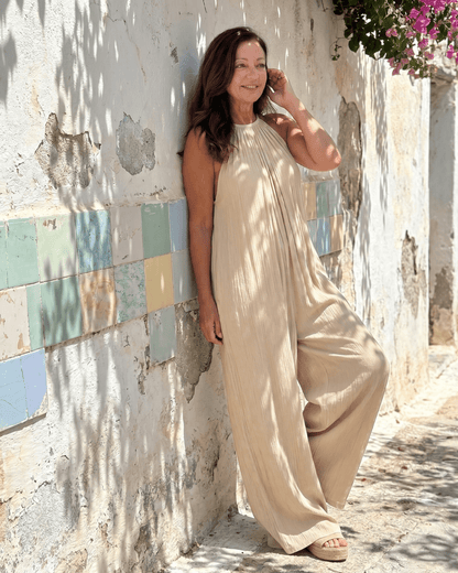 Sylvara | Enterizo de Pierna Ancha con Escote Halter - SC