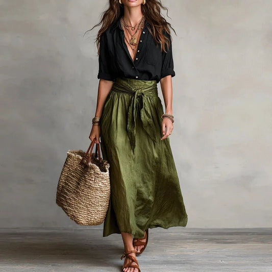 Daniela | Falda Midi + Camisa Negra GRATIS - SC